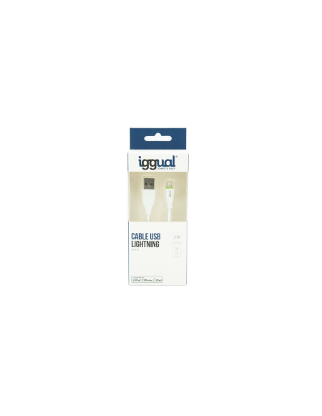 iggual cable USB-A/Lightning 100 cm blanco
