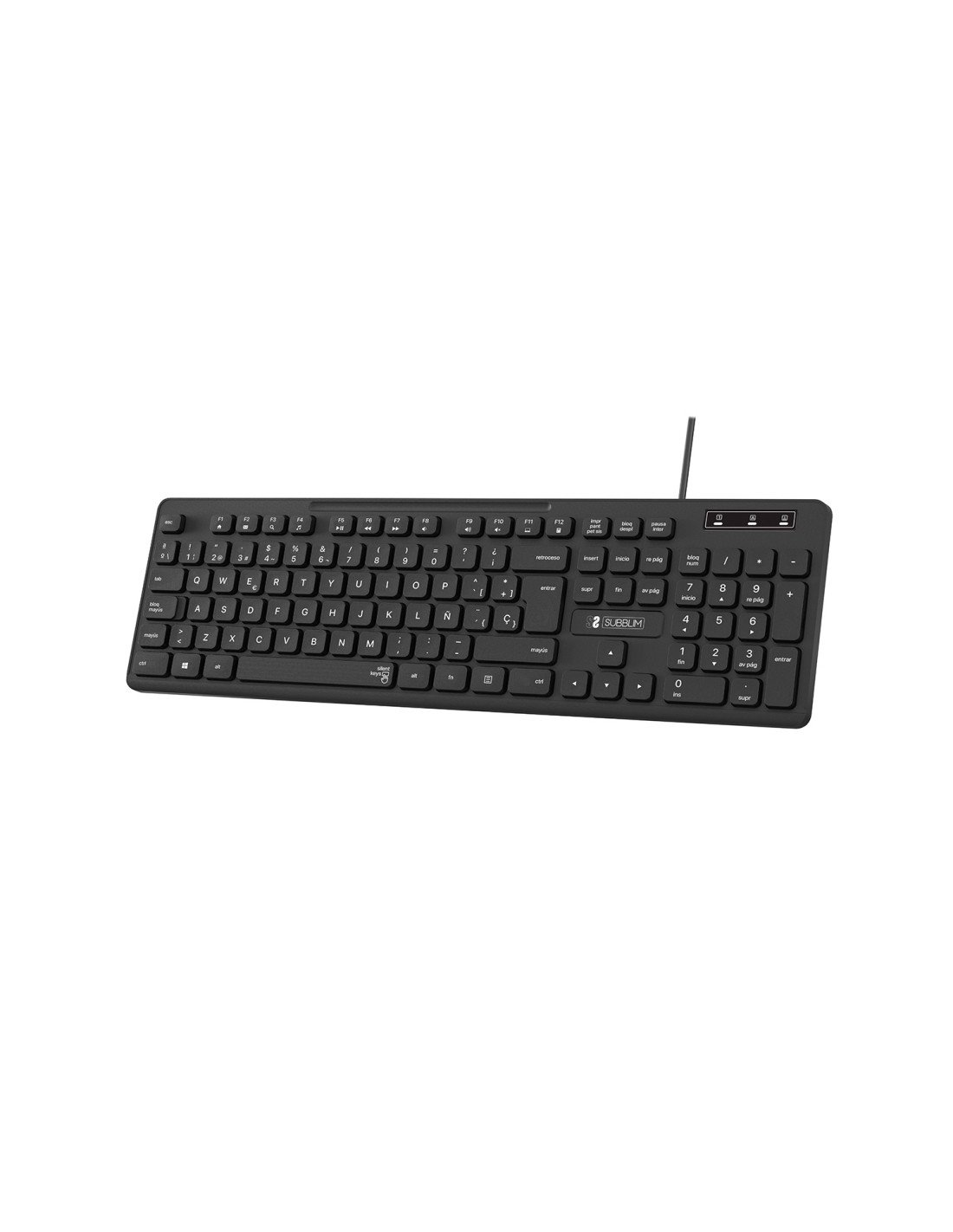 SUBBLIM Teclado Ergonómico Business Slim Silencioso con cable USB