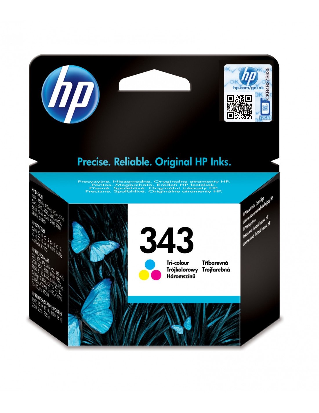 HP Cartucho de tinta original 343 Tri-color