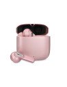 Ksix Auriculares inalámbricos Spark, Estuche metálico, Autonomía 7+20 h, Control táctil, Asistentes de voz, Llamadas, Rosa