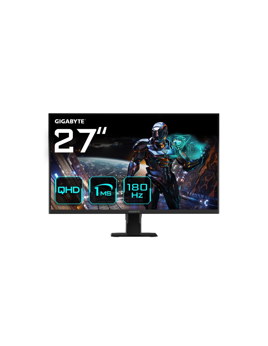GIGABYTE GS27QA 27" Monitor de Juego QHD - 2560 x 1440 (QHD), 180Hz, 1ms, 300 cd/m2, FreeSync, HDR Ready, HDMI 2.0, Displayport 
