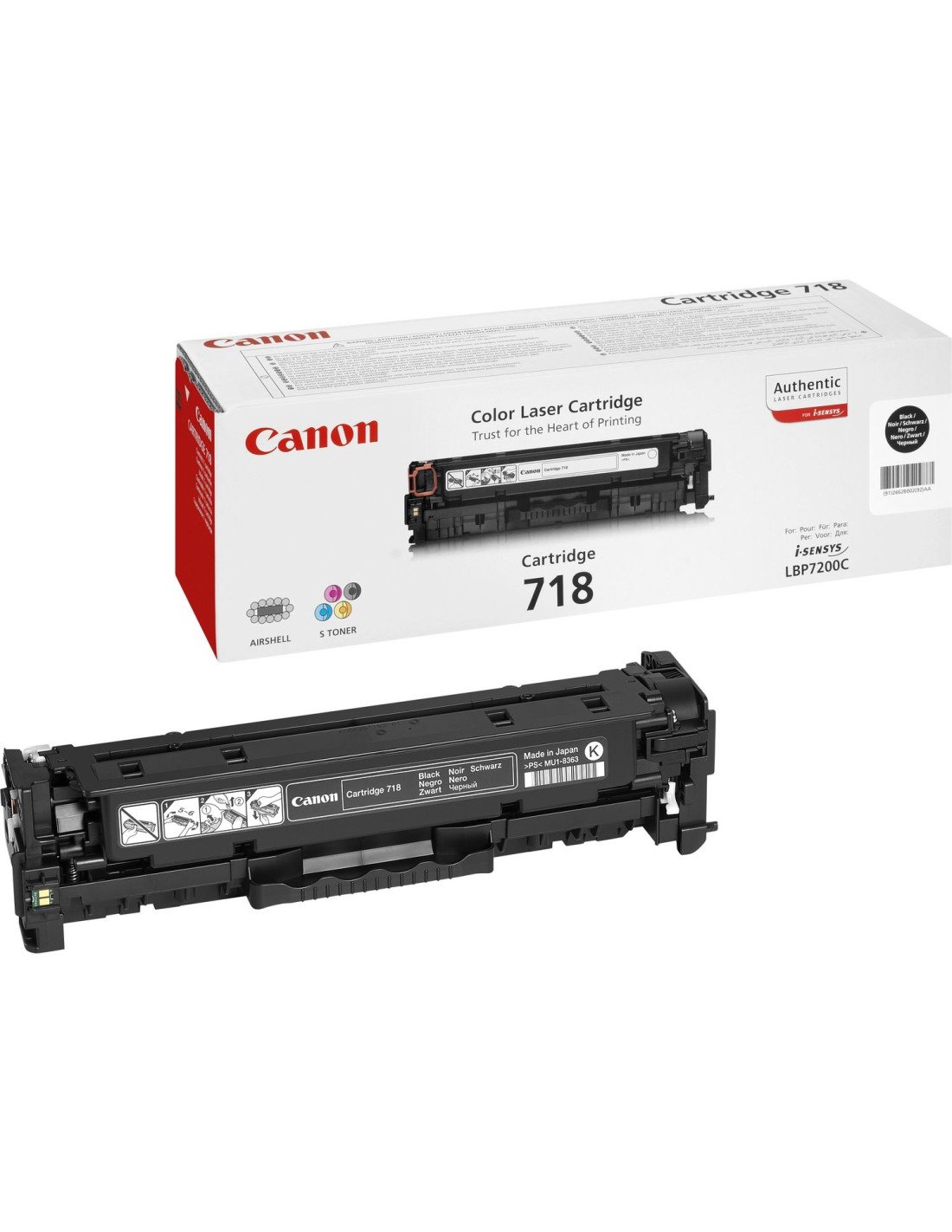 Canon CRG-718 Bk cartucho de tóner 1 pieza(s) Original Negro