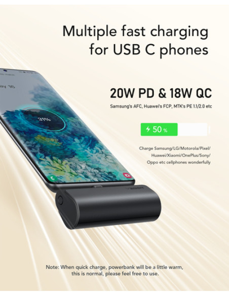 VEGER PlugOn-L VG-W0556 PowerBank 5000mah PD20W Type-C connector built-in