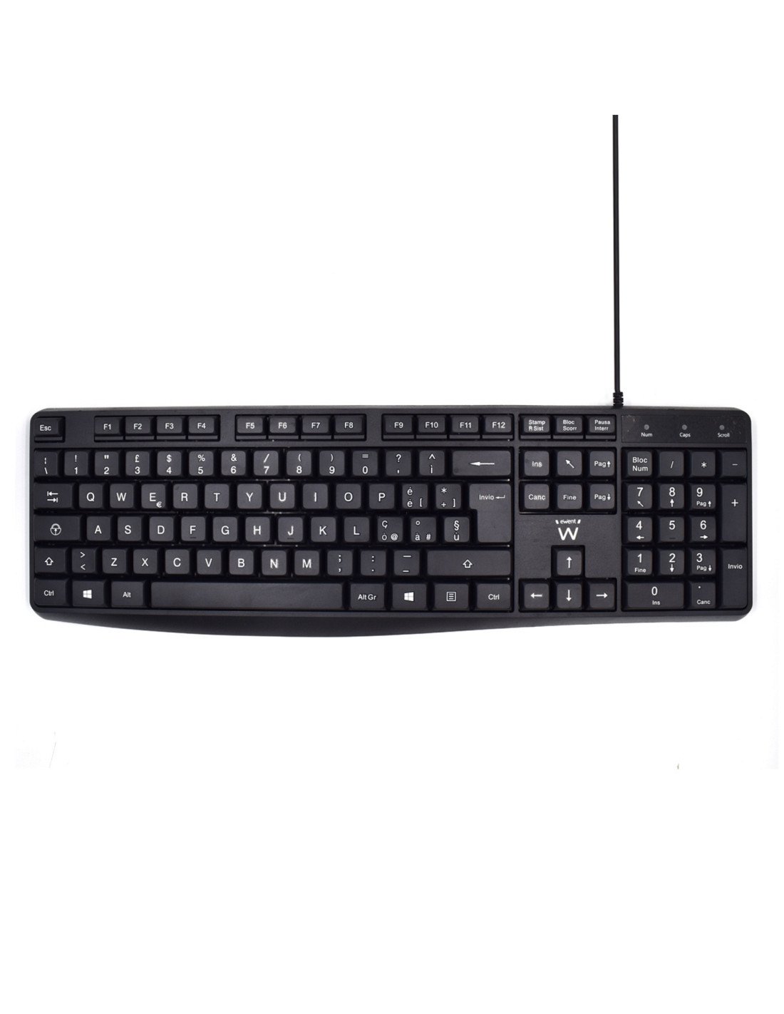 Ewent EW3000 teclado Oficina USB QWERTY Italiano Negro