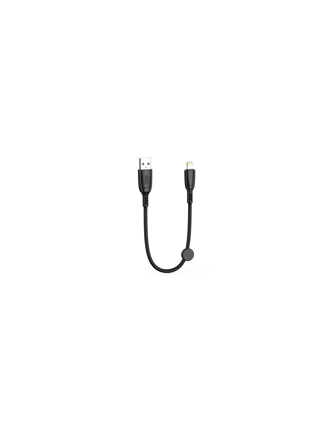 CABLE NB247 CARGA RAPIDA USB - LIGHTNING | 6A | 25CM CON CLIP | NEGRO XO