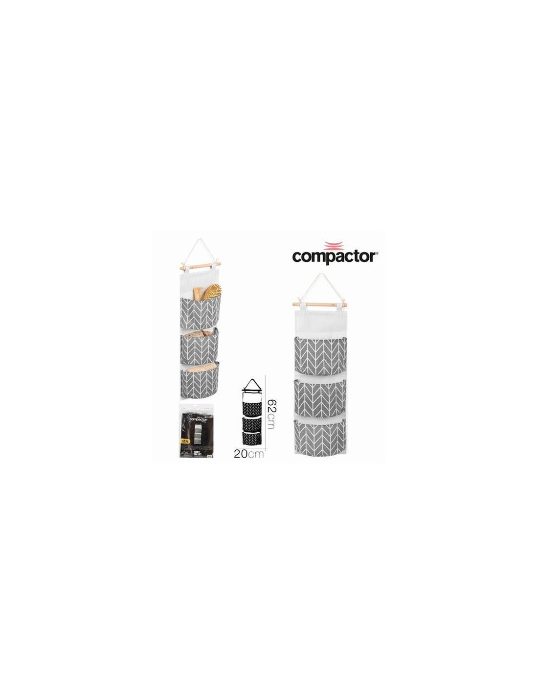 BOLSILLERO DE PARED 3 BOLSILLOS 20X62CM