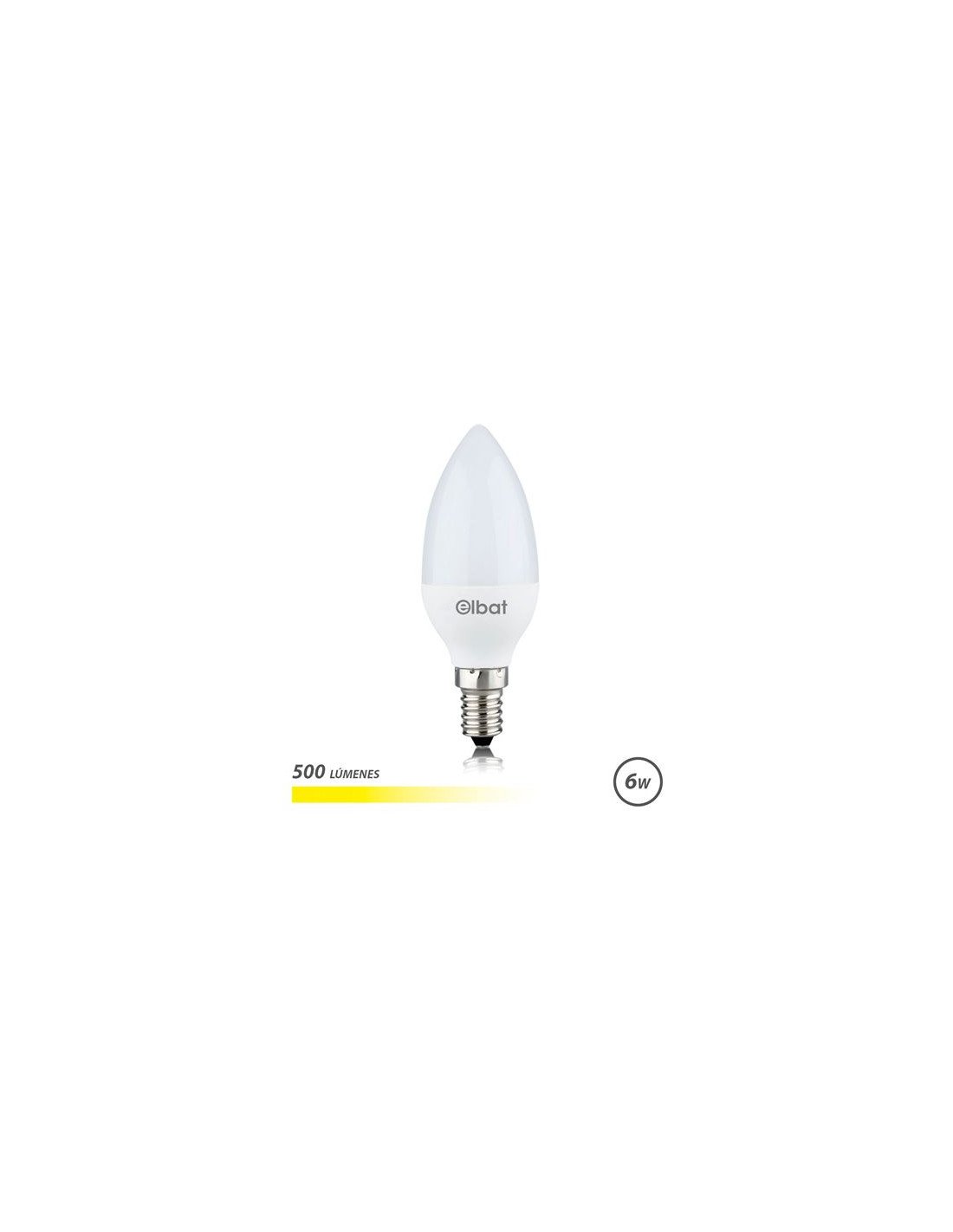 BOMBILLA LED C37 | 6W | 500LM | E14 | LUZ CALIDA | ELBAT