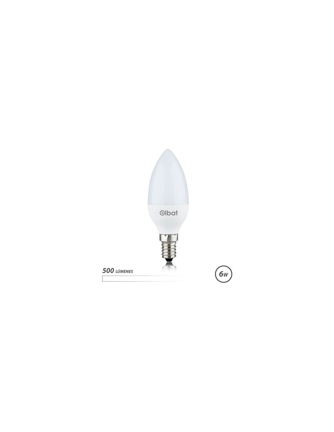 BOMBILLA LED C37 | 6W | 500LM | E14 | LUZ BLANCA | ELBAT