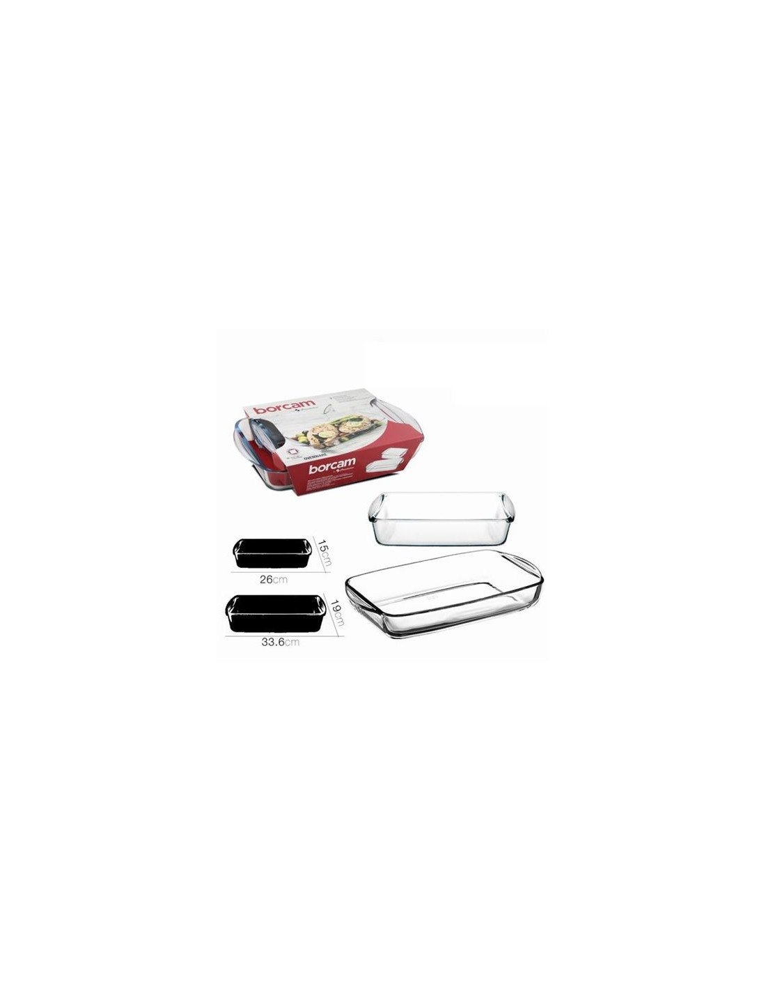 PACK 2 BANDEJAS HORNO RECTANGULAR CRISTAL BORCAM PASABAHCE