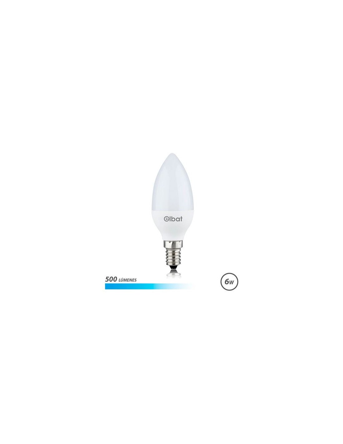 BOMBILLA LED C37 | 6W | 500LM | E14 | LUZ FRIA | ELBAT