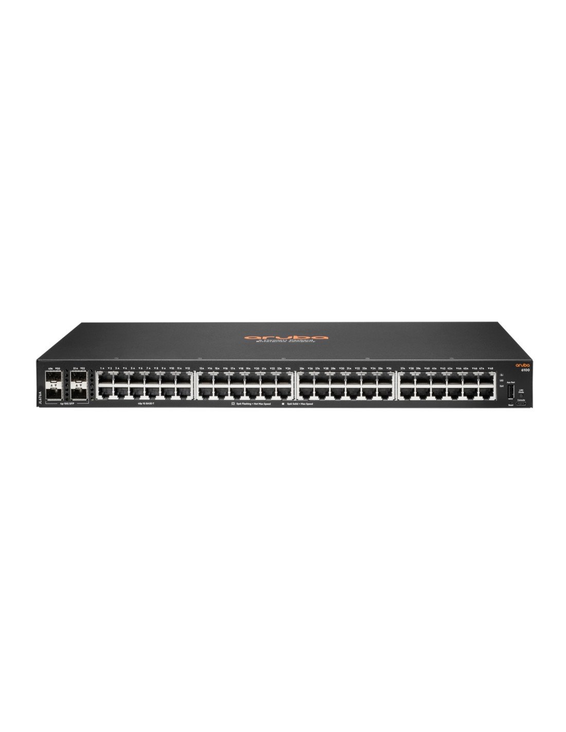 Hewlett Packard Enterprise Aruba 6100 4SFP+ Gestionado L3 Gigabit Ethernet (10/100/1000) 1U Negro