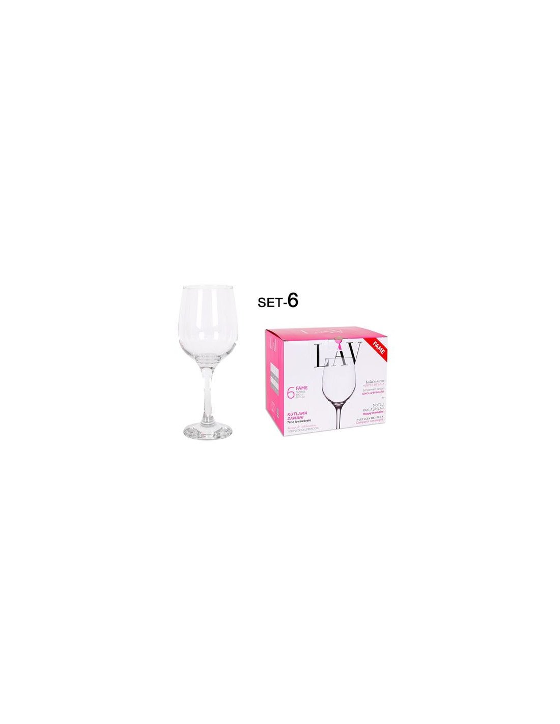 SET 6 COPAS VINO/AGUA 480CC FAME HI