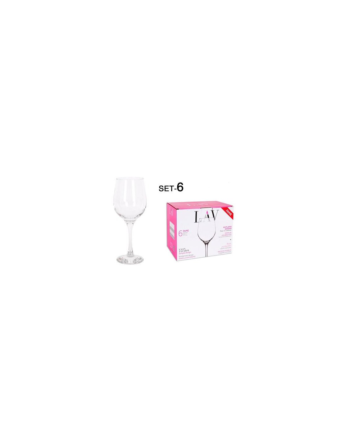 SET 6 COPAS VINO/AGUA 395CC FAME HI