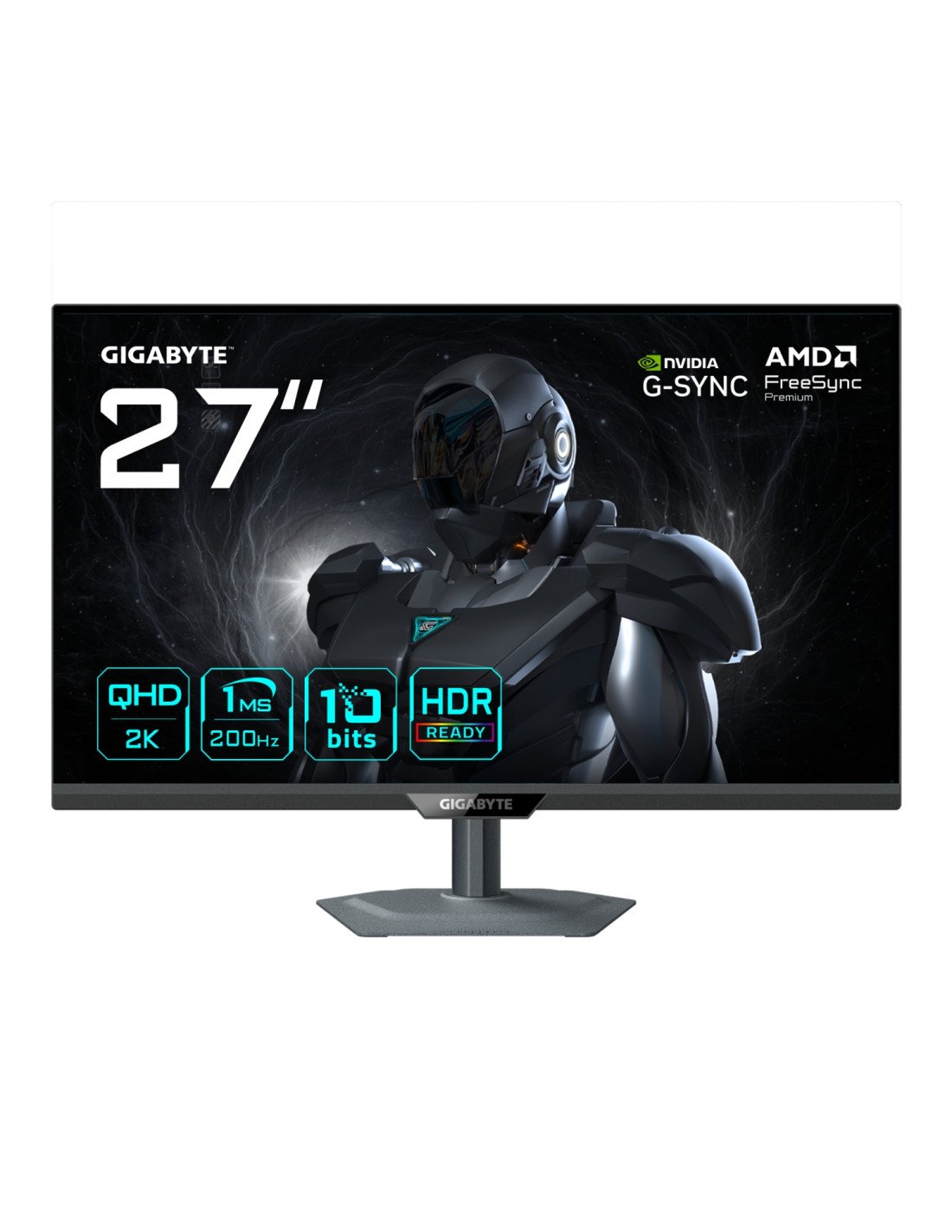 GIGABYTE G27Q2 Monitor Gaming 27” 2K QHD - 2560 x 1440, 200Hz, 1ms, 350 cd/m², Compatible con G-Sync, FreeSync Premium, HDR10, H