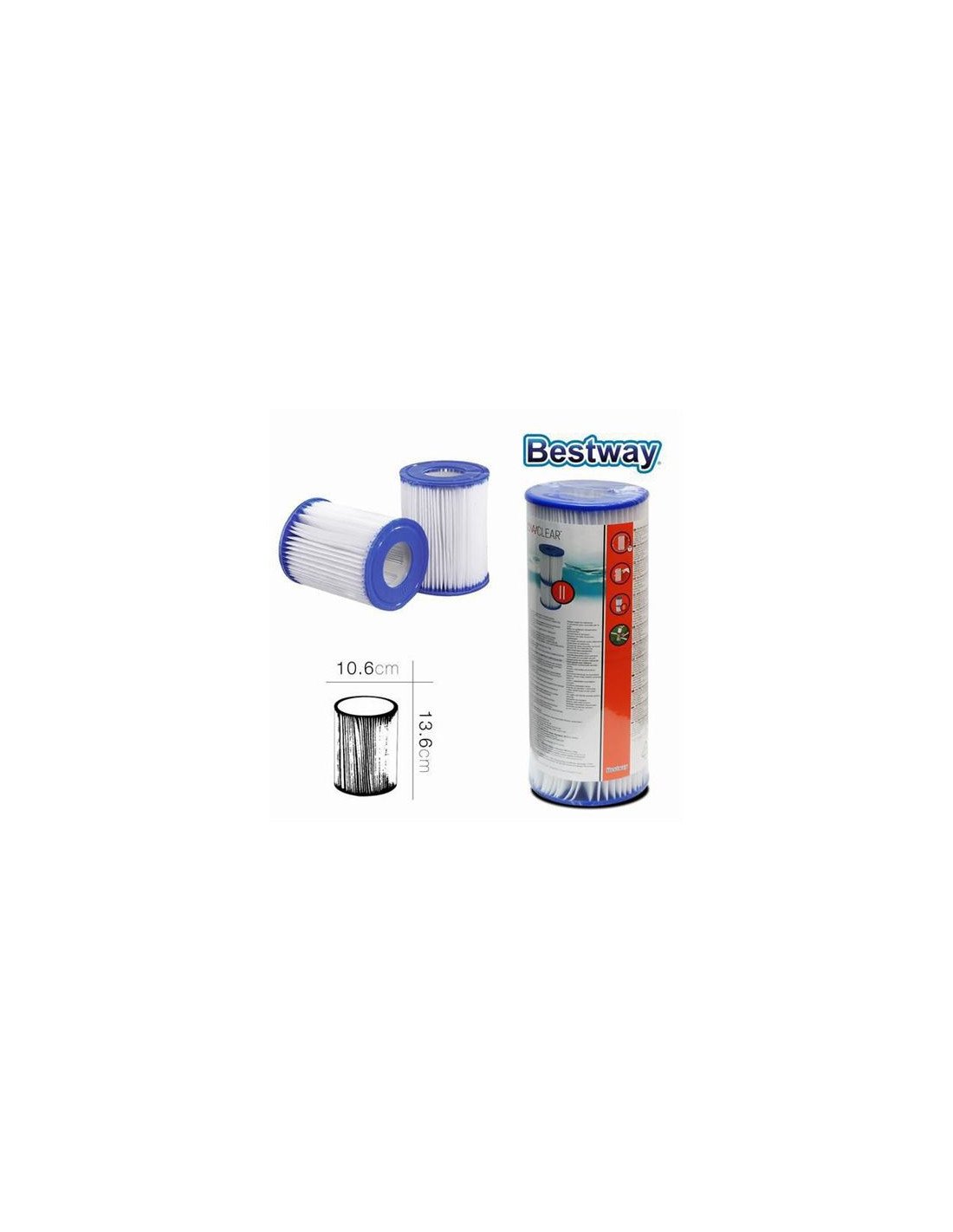 REPUESTO DE FILTRO PARA PISCINA X2 TIPO II BESTWAY