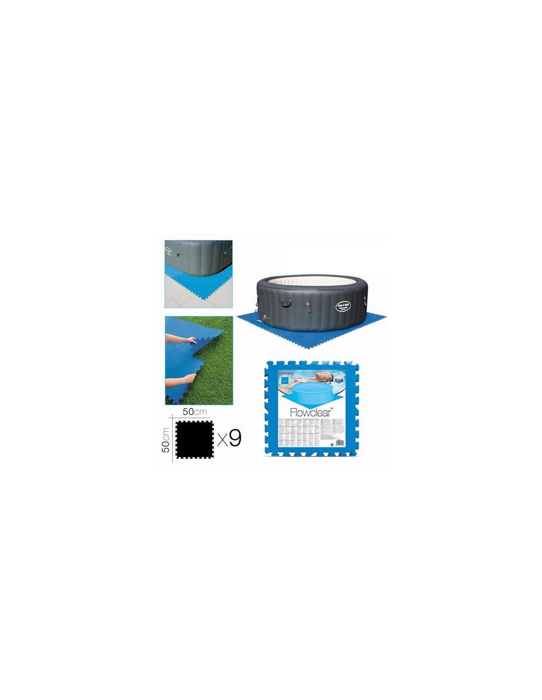 ALFOMBRA PROTECTORA PARA PISCINAS X 9 UNIDADES 50X50CM BESTWAY