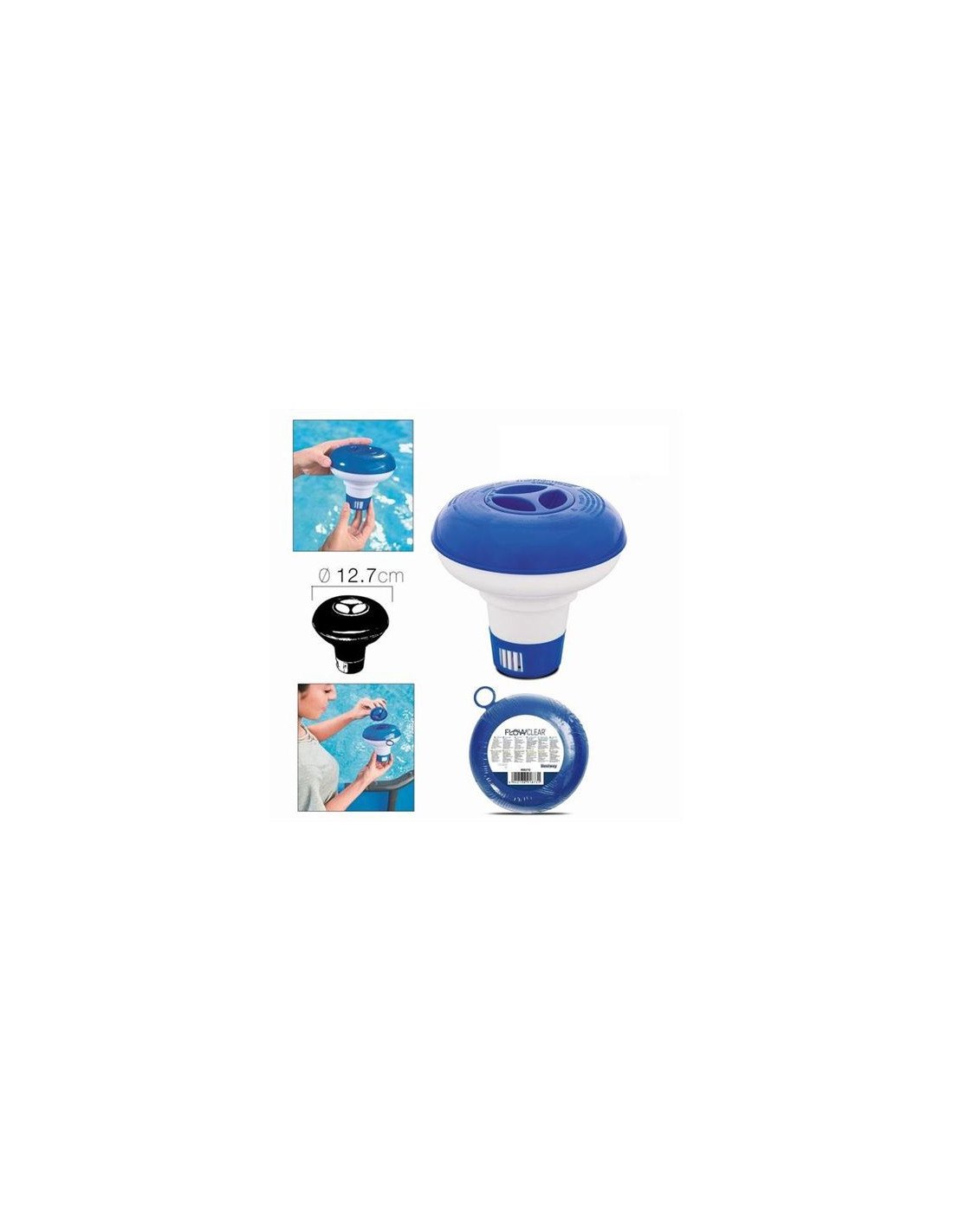 DISPENSADOR DE CLORO FLOTANTE DIÁMETRO 12.7CM BESTWAY