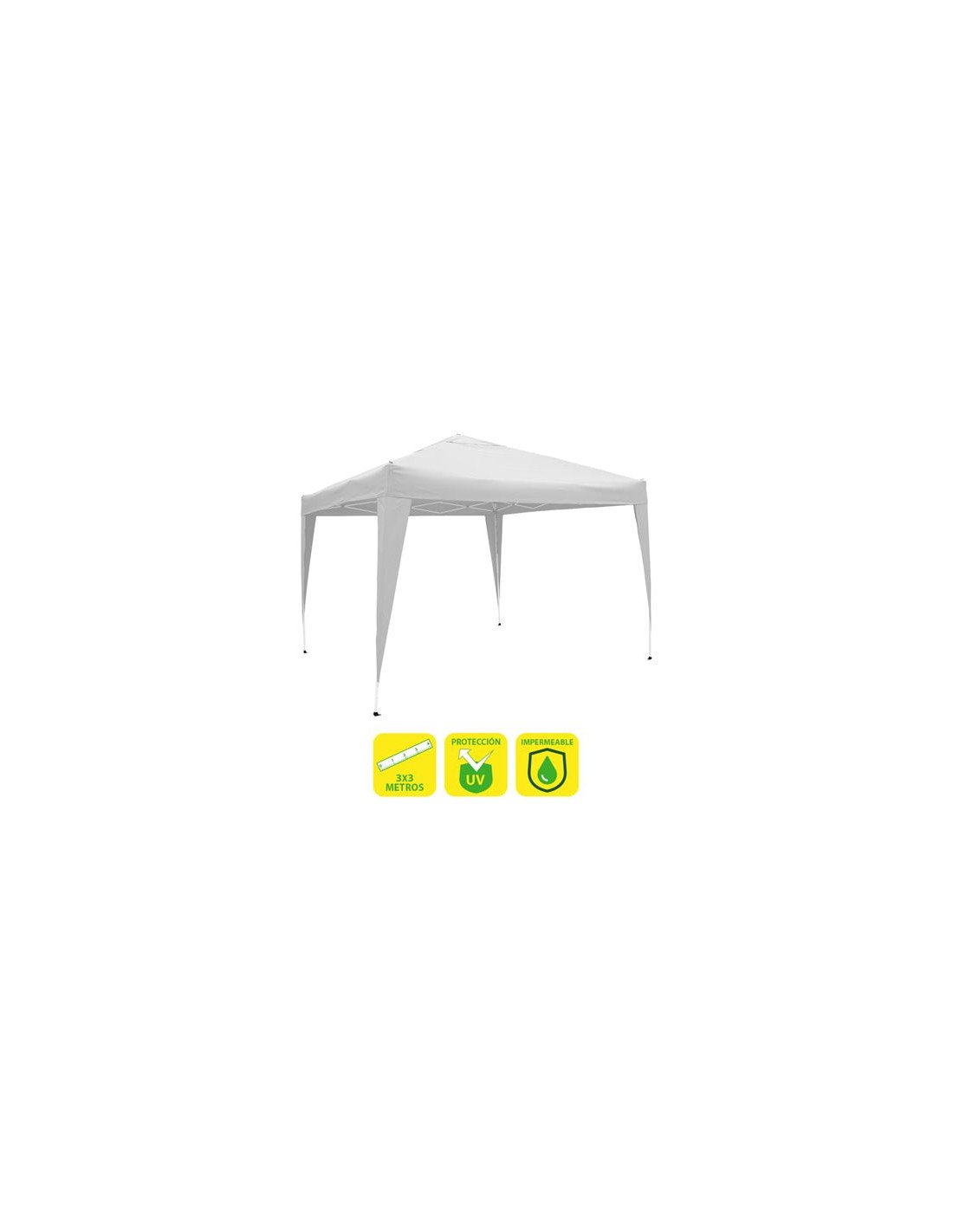 CARPA PLEGABLE ACERO 3X3 METROS BLANCA SUNGARDEN