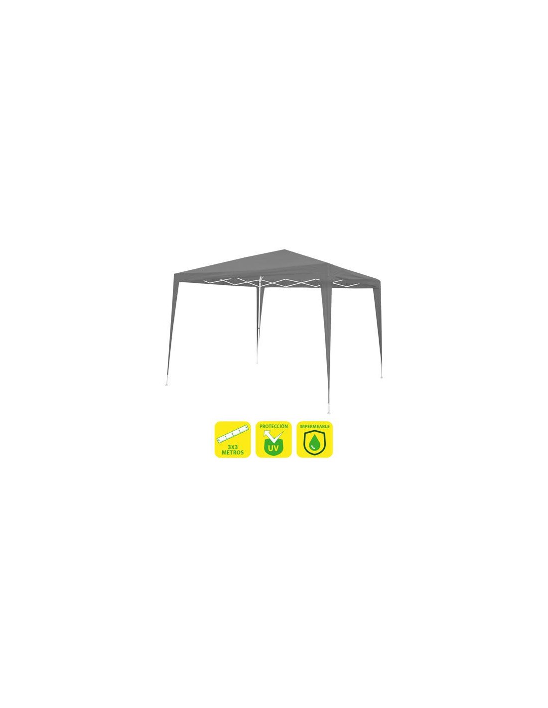 CARPA ACERO RAFIA 3X3 METROS GRIS SUNGARDEN