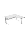 Mesa Presto ArtExport pata metal 160 blanco haya ala lateral 79x60
