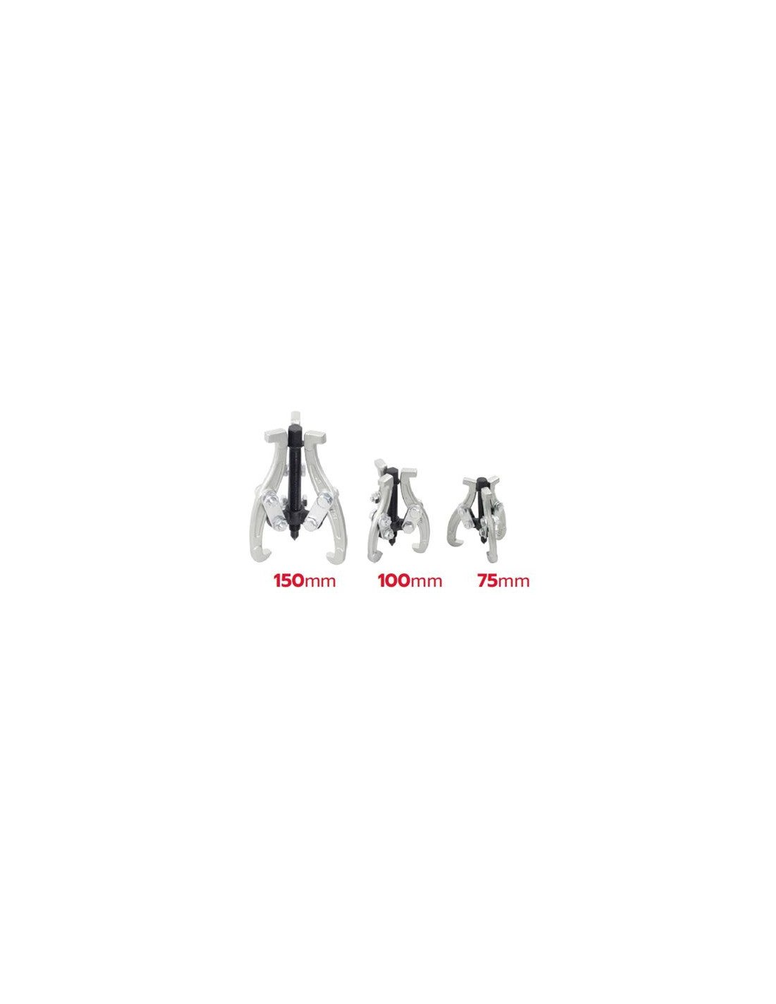 JUEGO 3PCS SACA RODAMIENTOS 3 PUNTOS 75mm, 100mm, 150mm MADER