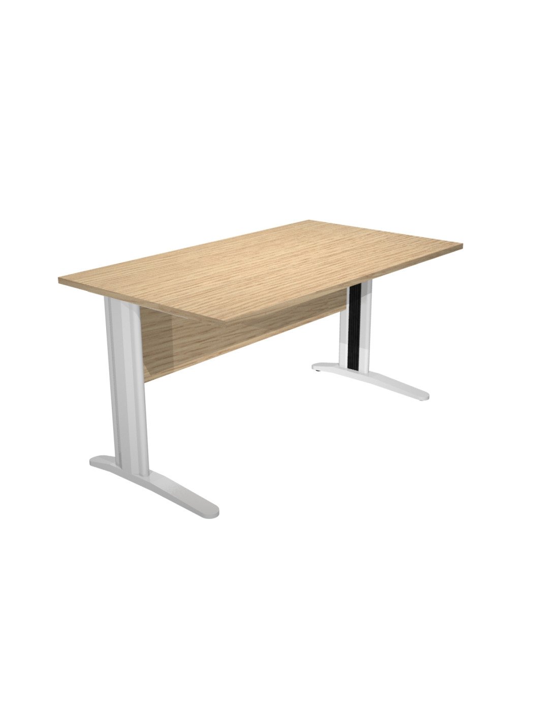 Mesa oficina Presto 140 roble pata metal T invertida