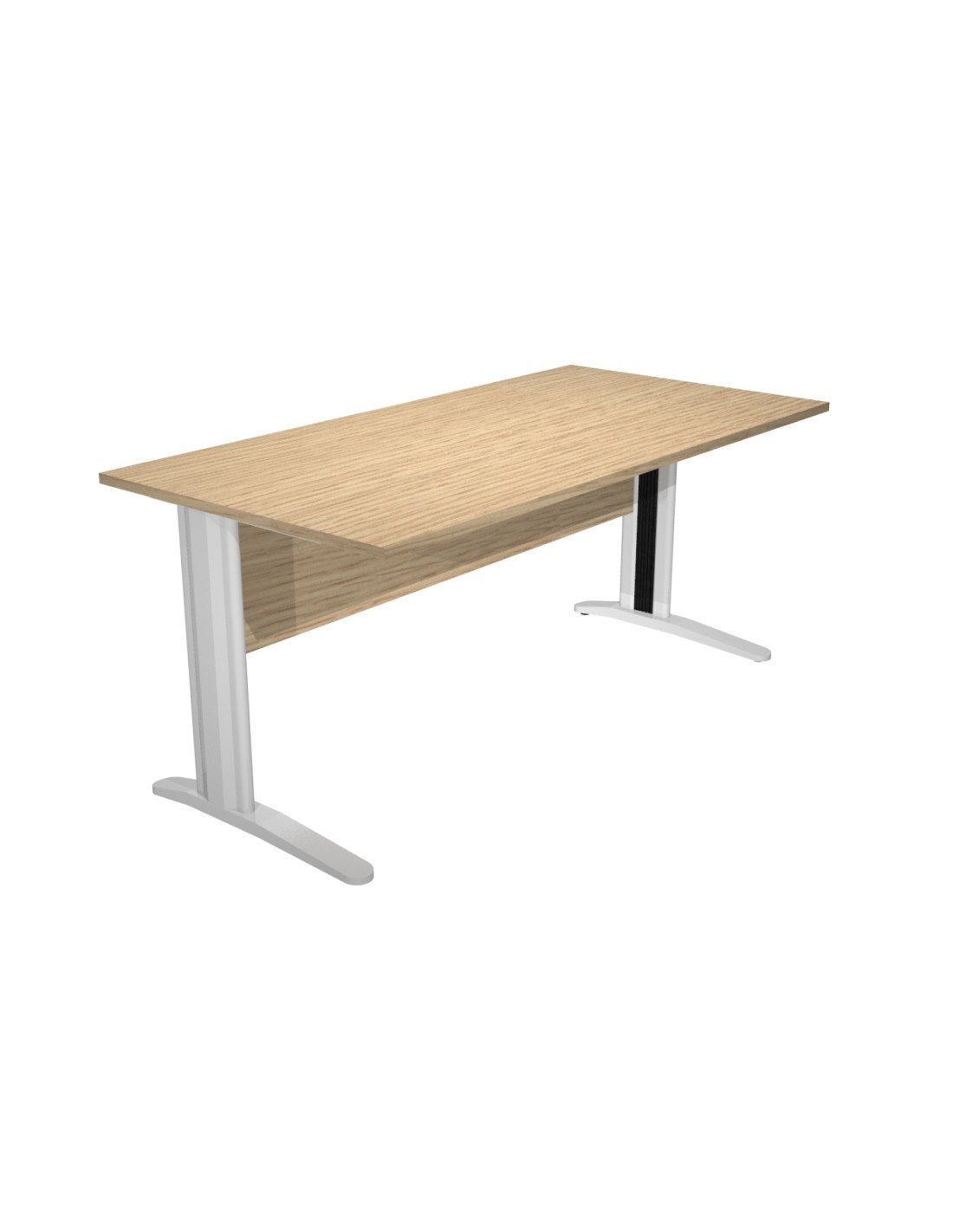 Mesa oficina Presto 160 roble pata metal T invertida