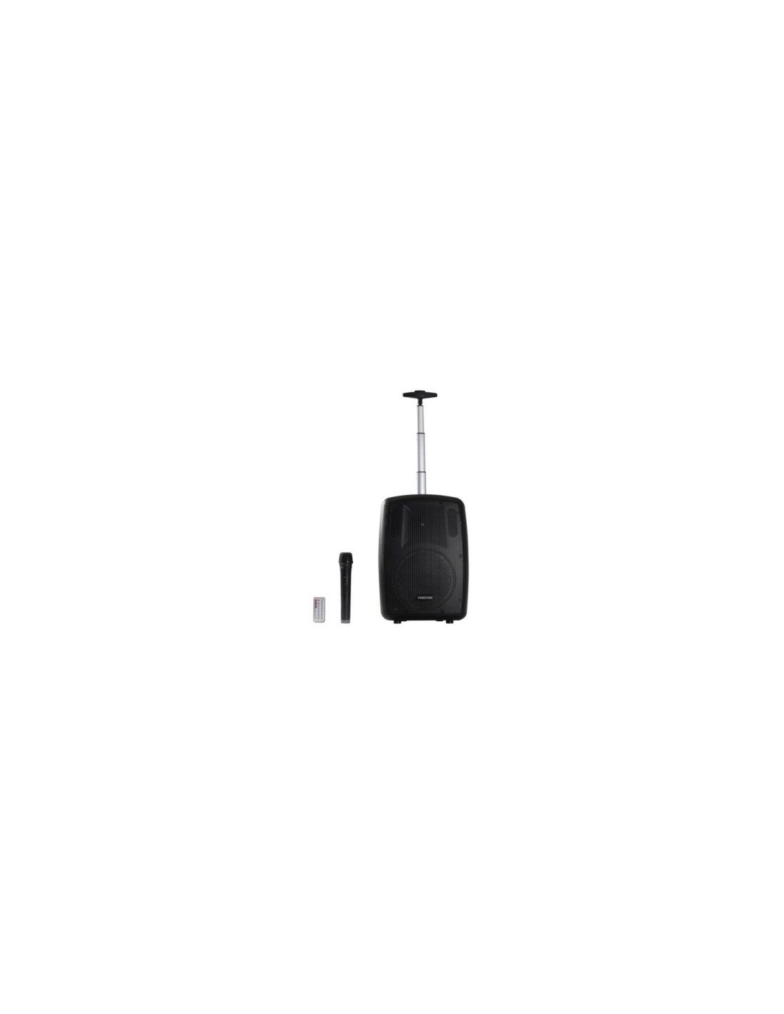 FONESTAR AMPLY-T ALTAVOZ PORTÍTIL 100W BT FM USB MICROSD BASS REFLEX MICRÍ“FONO INALÍMBRICO CARRO TRANSPORTE TROLLEY NEGRO