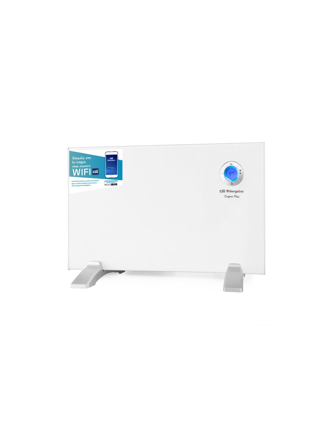 Panel calefactor radiante con wifi orbegozo rew 1000w display digital control tactil mando a distancia blanco 17515 O