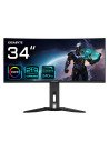GIGABYTE Monitor de juegos curvo OLED WQHD MO34WQC2 de 34" - 3440 x 1440, 240Hz, 0.03ms, KVM, 250 cd/m², FreeSync Premium Pro, D