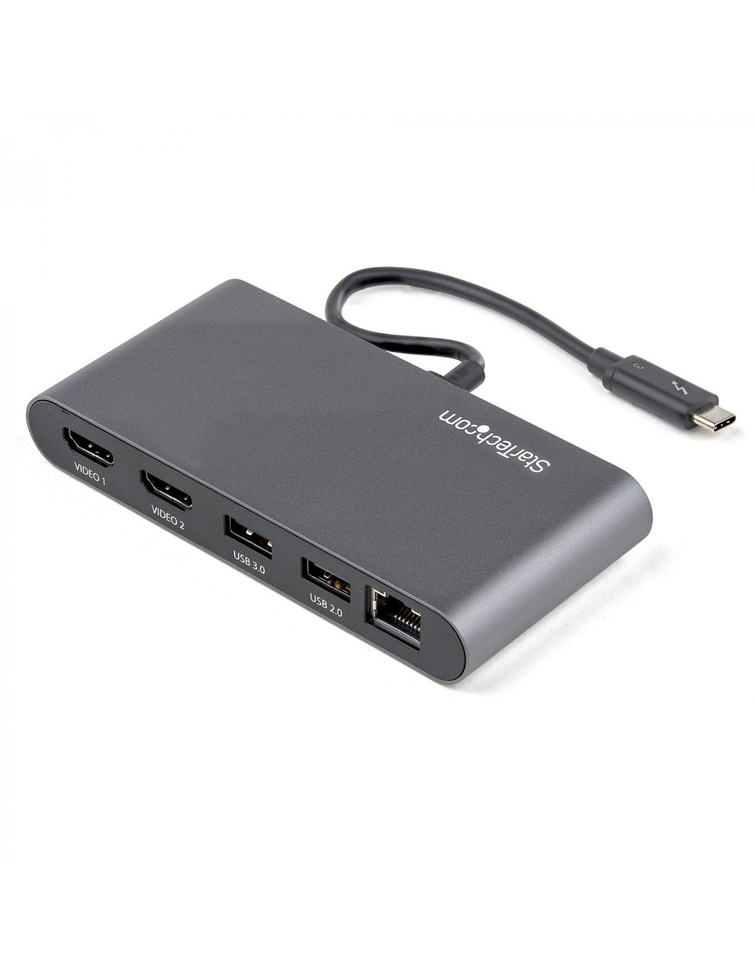 StarTech.com mini dockning station Thunderbolt 3- hdmi 4K 60 Hz usb 2.0 usb 3.2 gen 1 rj45 gris TB3DKM2HDL
