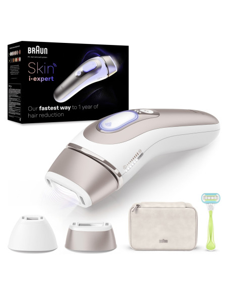 Braun Skin i-expert PL7147 Luz pulsada intensa (IPL) Oro rosa, Blanco