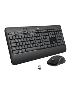 Logitech 920-008677 teclado Ratón incluido Universal RF inalámbrico QWERTZ Suizo Negro, Blanco