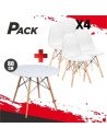 MESA REDONDA DESIGN D500 80CM BLANCA + 4 SILLAS DESIGN D100 BLANCAS MUVIP