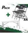 MESA DE RESINA PLEGABLE 152X70X74CM + 4 SILLAS RESINA PLEGABLE 80X50X45CM