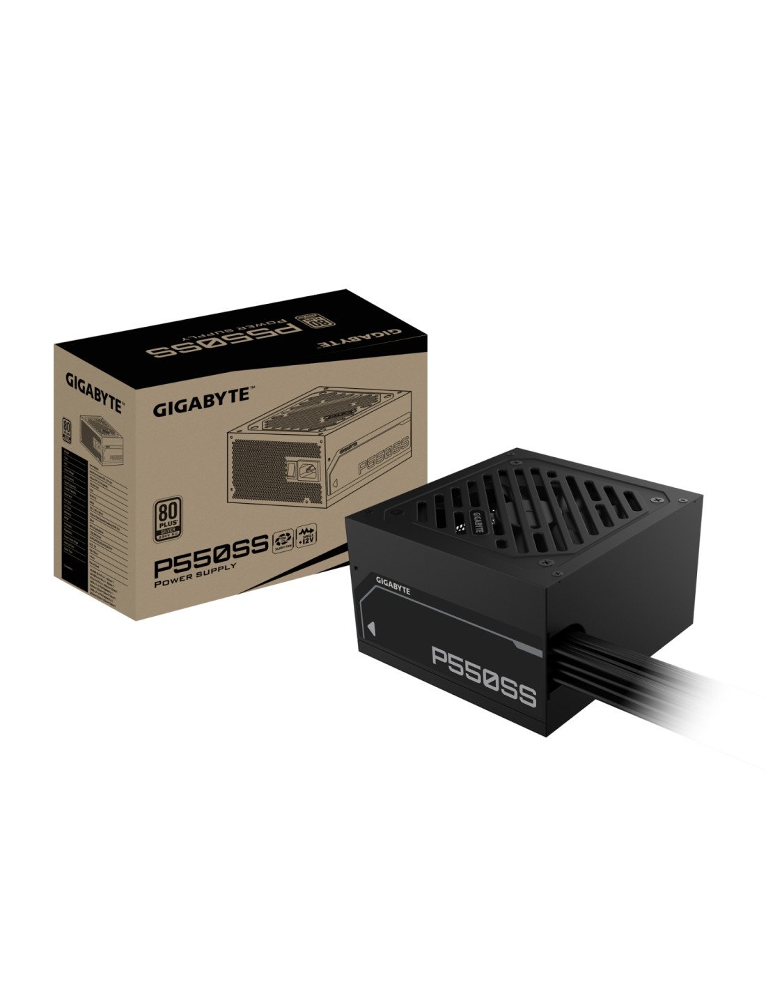 GIGABYTE P550SS Fuente de Alimentación - PCIe 5.0, 80 PLUS Silver, Ventilador de 120 mm, Compatible con ATX 3.0, Enchufe EU