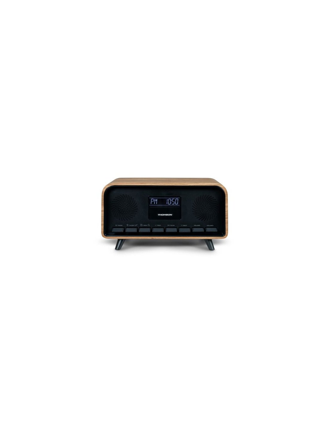 ALTAVOZ RETRO CON DESPERTADOR 30W MADERA NEGRO RT850BT THOMSON