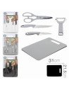 SET TIJERAS + PELADOR + 2 CUCHILLOS + TABLA DE CORTE