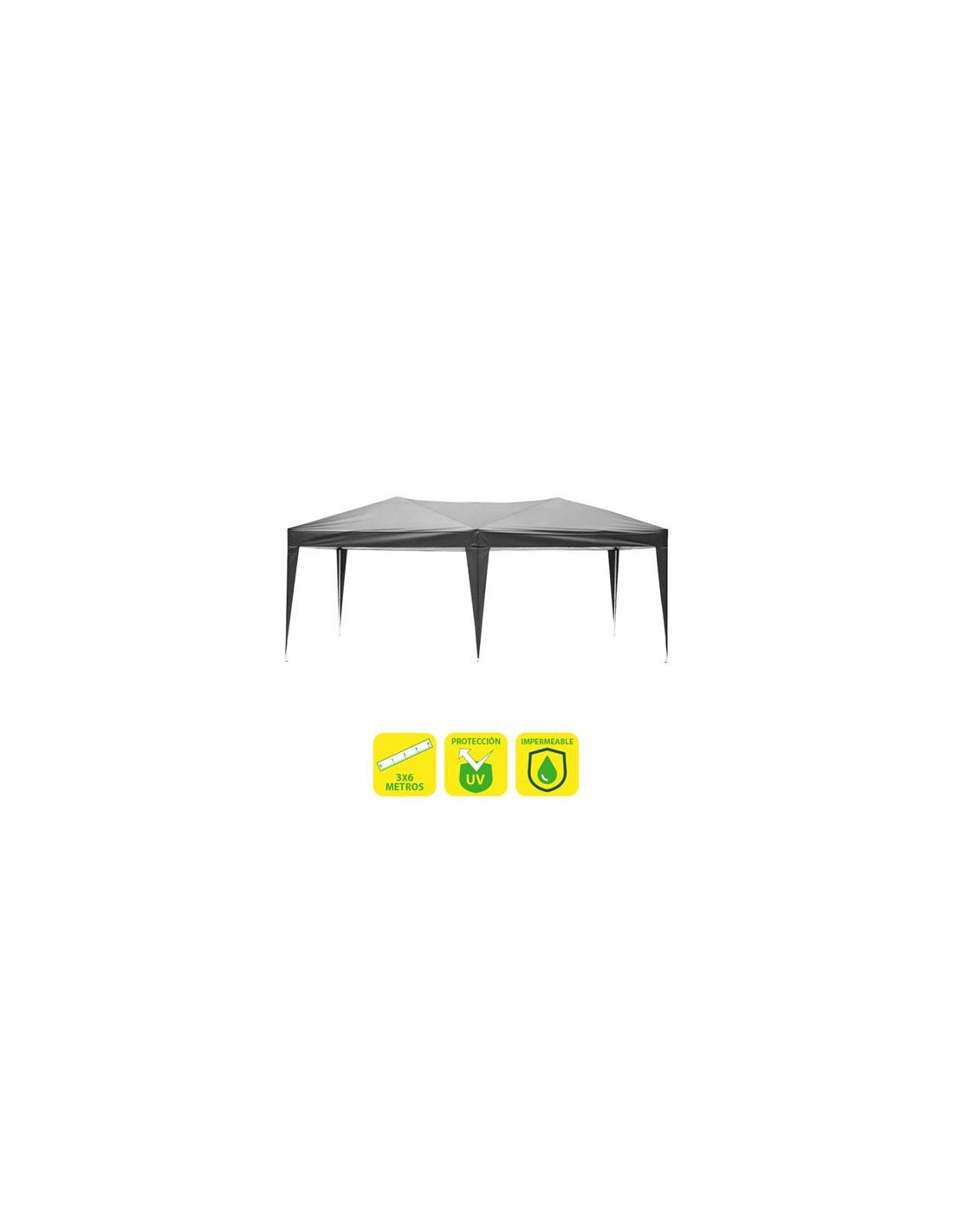 CARPA PLEGABLE ACERO 3X6 METROS GRIS SUNGARDEN
