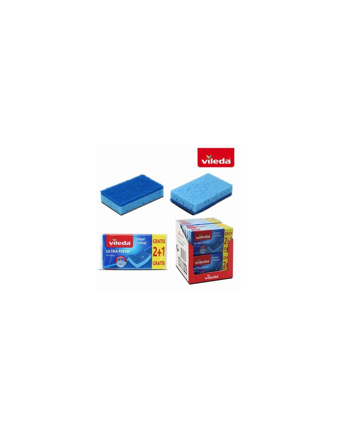 PACK 3 ESPONJA CON ESTROPAJO NO RAYA ULTRA FRESH VILEDA