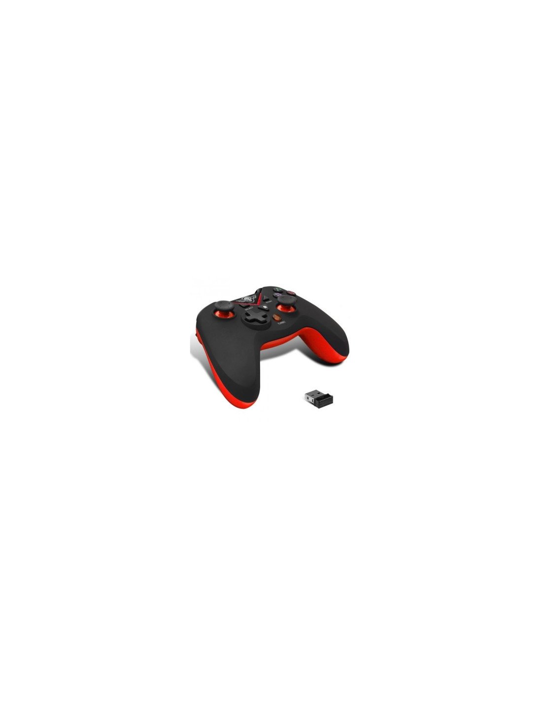 SPIRIT OF GAMER XGP GAMEPAD INALAMBRICO 2.4GHZ VIBRACION RECEPTOR NANO PC PS3 NEGRO ROJO SOG-RFXGP