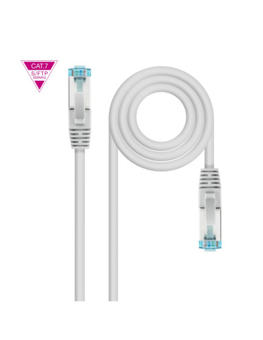 Nanocable Cable de Red Cat.7 600MHZ LSZH SFTP PIMF AWG26, Gris, 30 cm
