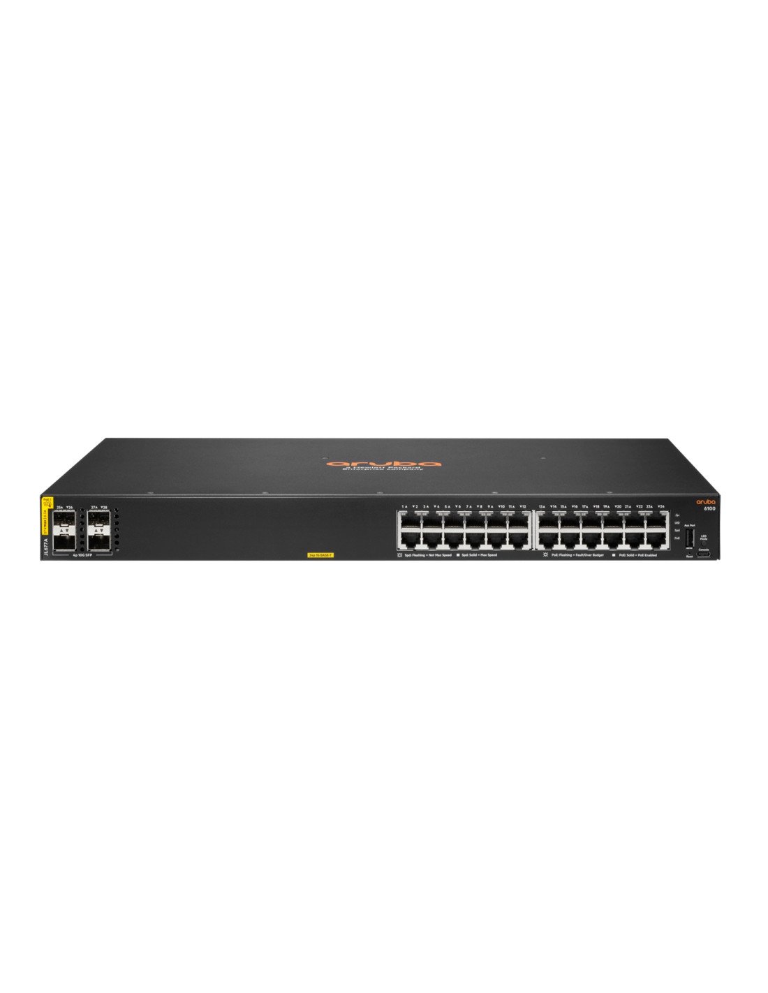 Hewlett Packard Enterprise Aruba 6100 PoE 4SFP+ 370W Gestionado L3 Gigabit 10G (10/100/1000) EnergÍ­a sobre Ethernet (PoE) 1U Ne