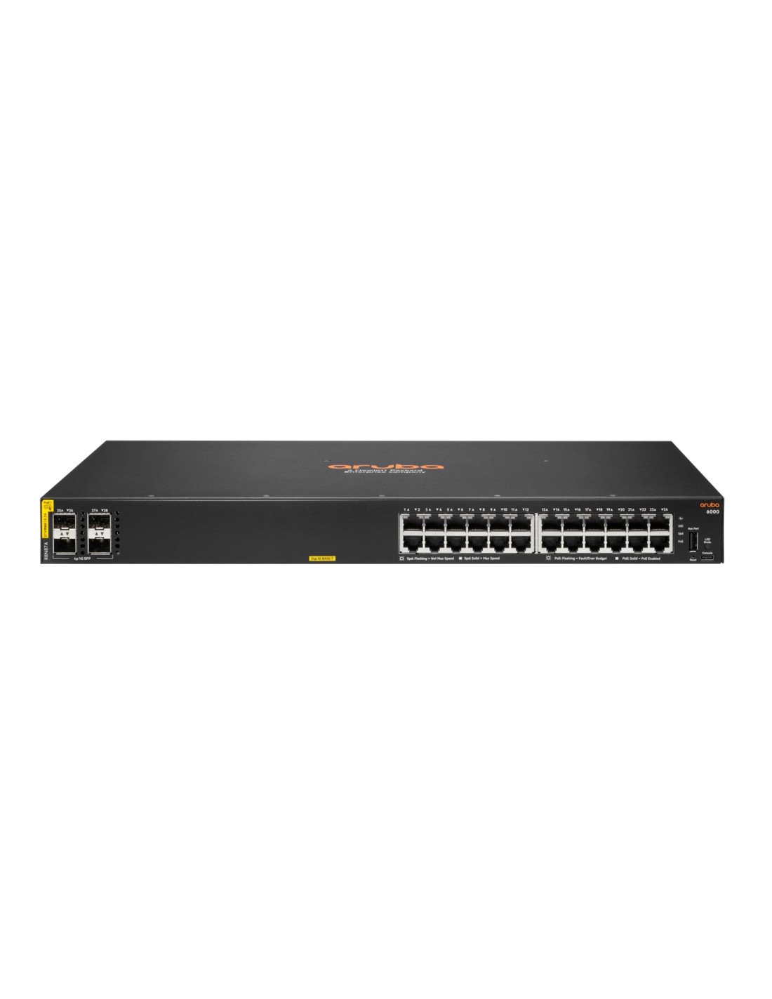Hewlett Packard Enterprise Aruba 6000 24G Class4 PoE 4SFP 370W Gestionado L3 Gigabit Ethernet (10/100/1000) EnergÍ­a sobre Ether