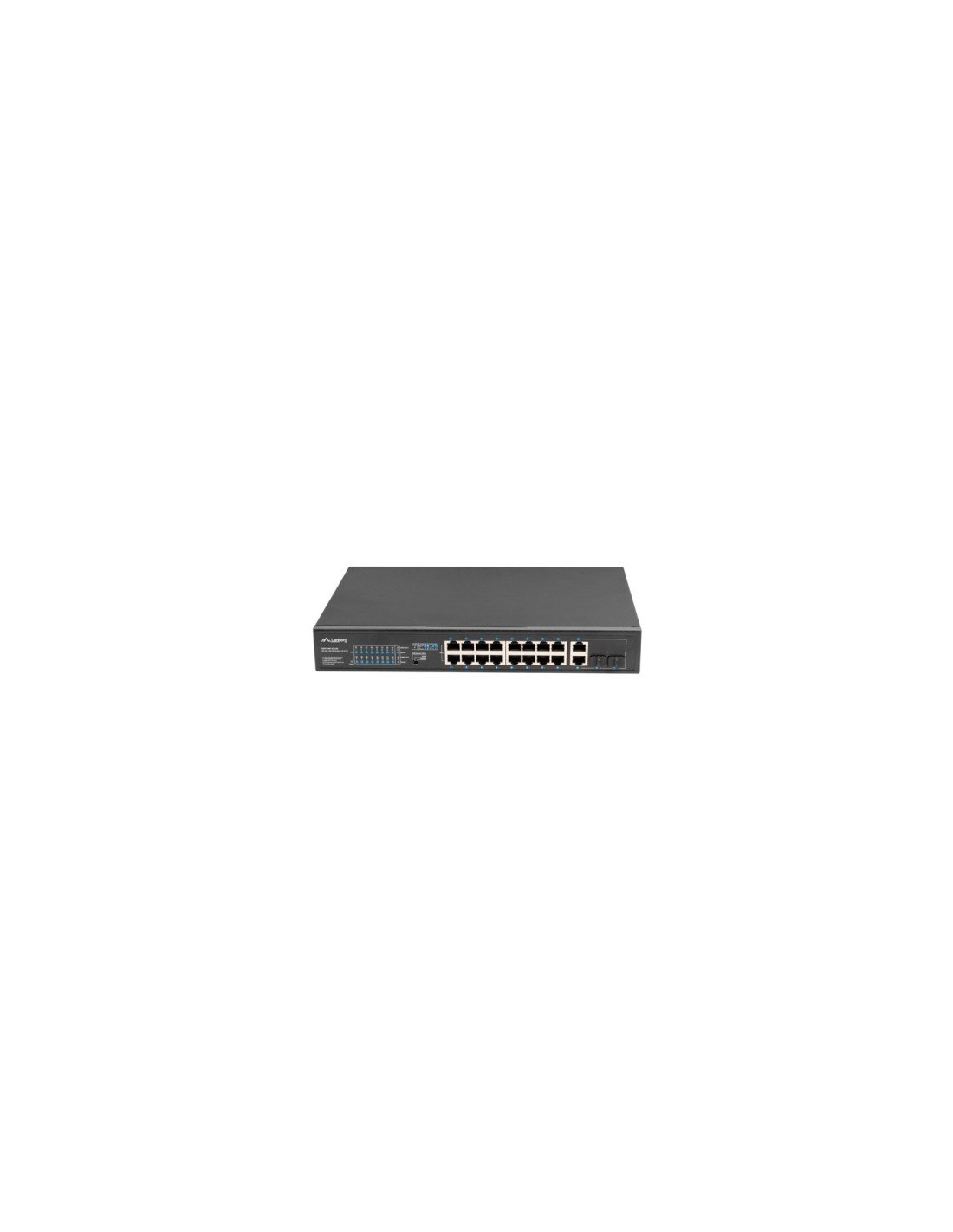 Lanberg RSFE-16P-2C-250 switch No administrado Gigabit Ethernet (10/100/1000) EnergÍ­a sobre Ethernet (PoE) 1U Negro