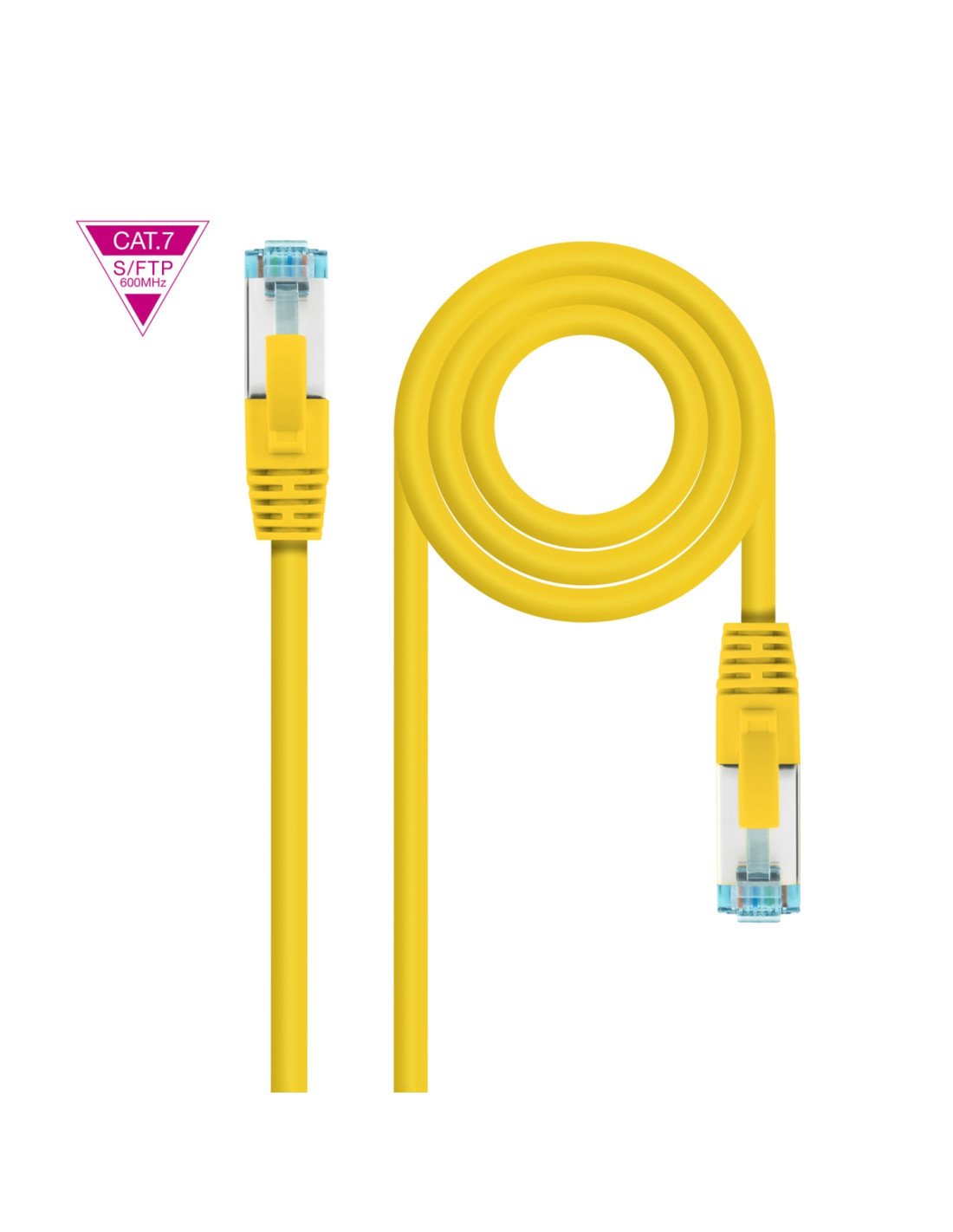 Nanocable Cable de Red Cat.7 600MHZ LSZH SFTP PIMF AWG26, Amarillo, 30 cm
