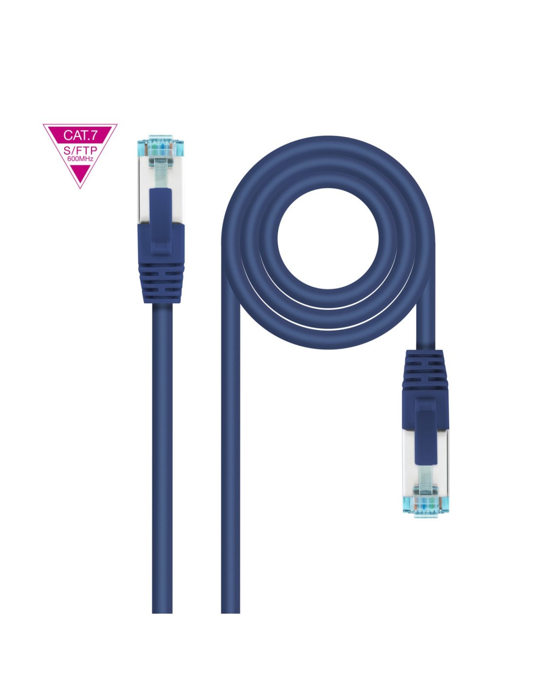 Nanocable Cable de Red Cat.7 600MHZ LSZH SFTP PIMF AWG26, Azul, 30 cm