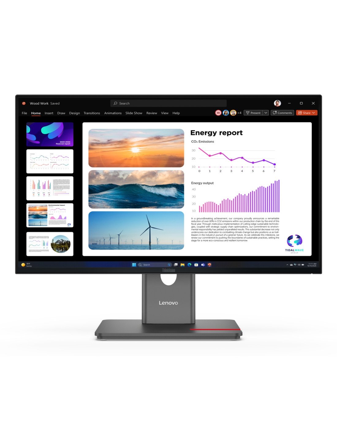 Lenovo ThinkVision P24Q-40 pantalla para PC 60,5 cm (23.8") 2560 x 1440 Pixeles Quad HD LCD Negro