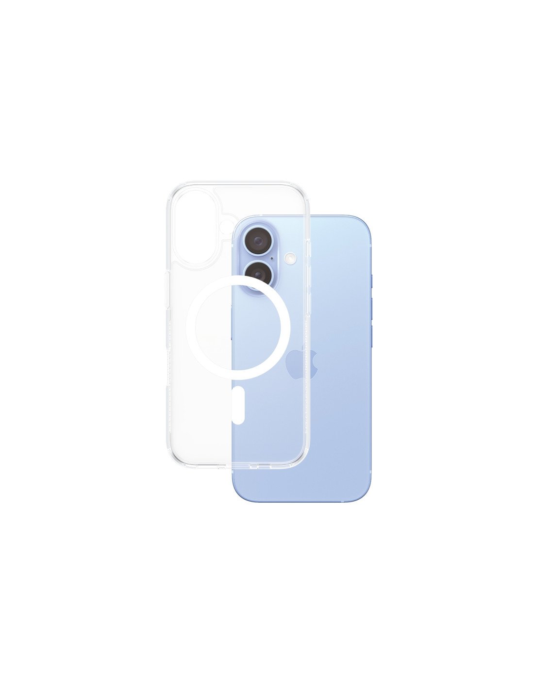 PanzerGlass ® HardCase Transparent w. White MagSafe iPhone 16 funda para teléfono móvil Transparente