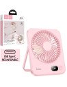 Hoco DF08 Ventilador Sobremsa Recargable Rosa